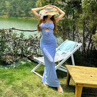 Womens Fashion Hollow-out Sexy Backless Dress