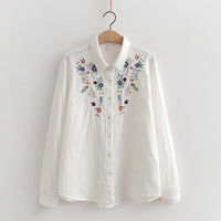 Double-layer Yarn Embroidery Little Flower Student Undershirt