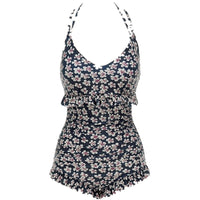 Japanese And Korean Girls' Small Daisy Backless Swimsuit
