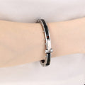 High-End Stainless Steel Carbon Fiber Couple Bracelets