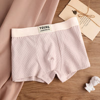 Cotton Men's Mid Waist Texture Boxer Briefs