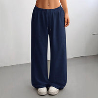 Womens Loose Casual Drawstring Sports Flare Wide-Leg Pants Womens Trousers