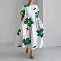 European And American-style Floral-print Casual Womens Dress