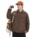 Retro Distressed Leather Coat Men And Women