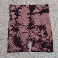 Seamless Tie-dye Yoga High Waist Tight High Elastic Shorts