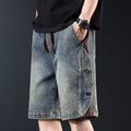 Washed Five-point Pants Casual Patchwork-style Versatile Trousers