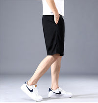 Summer Ice Silk Shorts Men's Thin Sports Quick-drying Knee Length Pants