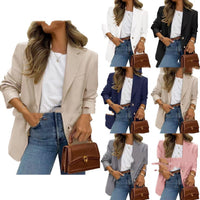 Casual Long-sleeve Coat Solid Color