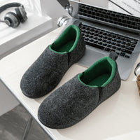 Solid Color Bag Heel Men's Cotton Slippers Rubber Sole Warm Shoes