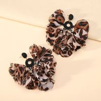 Handmade Bohemian Beaded Chiffon Flower Tassel Earrings For Women Tropical Vacation Statement Jewelry
