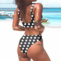 Print Knotted Wide Strap Split Bikini