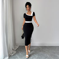Ladies' Exquisite Color Matching A-line Dress