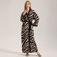 Autumn Chiffon Pajamas For Women Long-sleeve Zebra-patterned Breathable Design