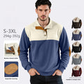 Men's Casual Color-blocked Lapel Sport Sweatshirt