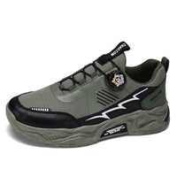 Leather Surface Men's Mesh Breathable Sports Low-top Shoes