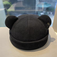 Female Solid Color Cat Ear Japanese Style Personalized Versatile Hat