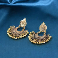 Retro Tassel Bohemian Ethnic Carved Flower Semicircle Bell Earrings