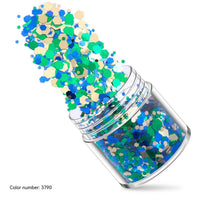 Green Manicure Set 12 Colors Mixed Nail Sequins Glitter Powder Gradient Laser Powder