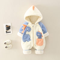 Newborn Baby Thickened Fleece-lined Jumpsuit Rompers