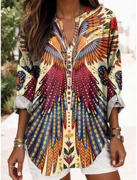 Summer Small V-neck Long-sleeved Casual Temperament Daily Vacation T-shirt Top