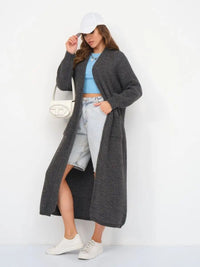 Women's Long Knitted Cardigan Buckle-free Coat