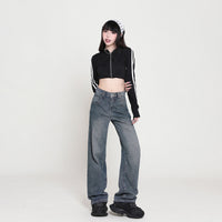 Nostalgic High Waist Wide Leg Jeans For Women