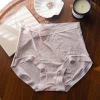 Female Lace High Waist Plus Size Fiberglass Antibacterial Underwear