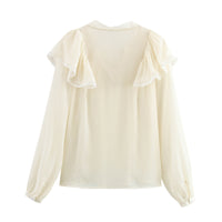 European And American Style Lace Laminated Decoration Shirt