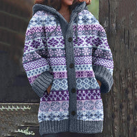 3D Printed Autumn Winter Coat Thickened Hooded Cardigan Sweater