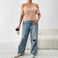 Slim-fit Off-shoulder Sexy Camisole T-shirt Top