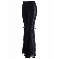 Womens Flared Pants With Lace Trim