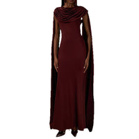 Womens Sleeveless Pleated Elegant Sheath Deep Red Dress