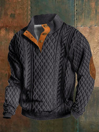 Men's Sweater Digital Printing Polyester Solid Color Retro