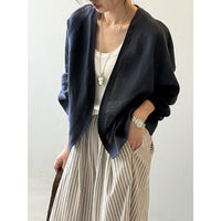 Artistic Retro Ramie Long-sleeved Loose All-match Sun Protection Shirt Top