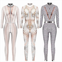 Halloween 3D Skeleton Digital Women's Digital Print Jumpsuit