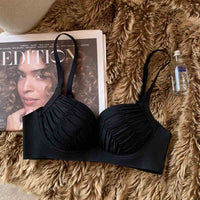 Women's Small Chest Push Up Top Thin Bottom Thick Without Steel Ring Anti-SAG Bra