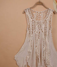 Sun-Protective Beach Vacation Loose Knitted Camisole Cover-Up