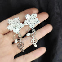Original Design Handmade Polka Dot Element Subculture Note Earrings