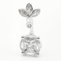 S925 Silver Belly Ring Zircon Money Navel Stud