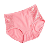 Women's Pure Cotton Lace Trim High Waist Large Size Panties