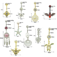 Barbell Butterfly Starfish Shell Turtle Belly Ring