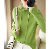 Thick Sweater Base Layer Coat Top Hooded Wool Knit Sweater