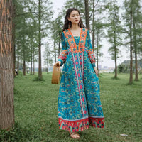 Same-style Bohemian Ethnic Dress For Beach And Travel