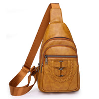 Simple Chest PU Soft Leather Textured Shoulder Bag