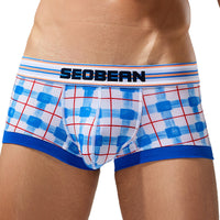 Fashion Personality Plaid Men's Low Waist Boxers