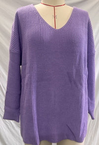 V-neck Loose-fitting Long-sleeve Sweater For Fall And Winter