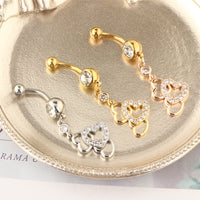 Newly Released Belly Button Ring Fashionable Three-hearted Sexy Belly Button Nail