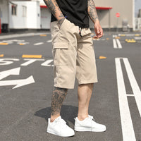 New Summer Thin American-Style Minimalist Casual Mens Cropped Trousers