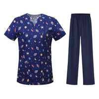 Bestselling Cartoon-print Nurse Uniform Womens Top And Pants