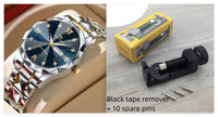 Double Calendar Tungsten Steel Waterproof Quartz Watch